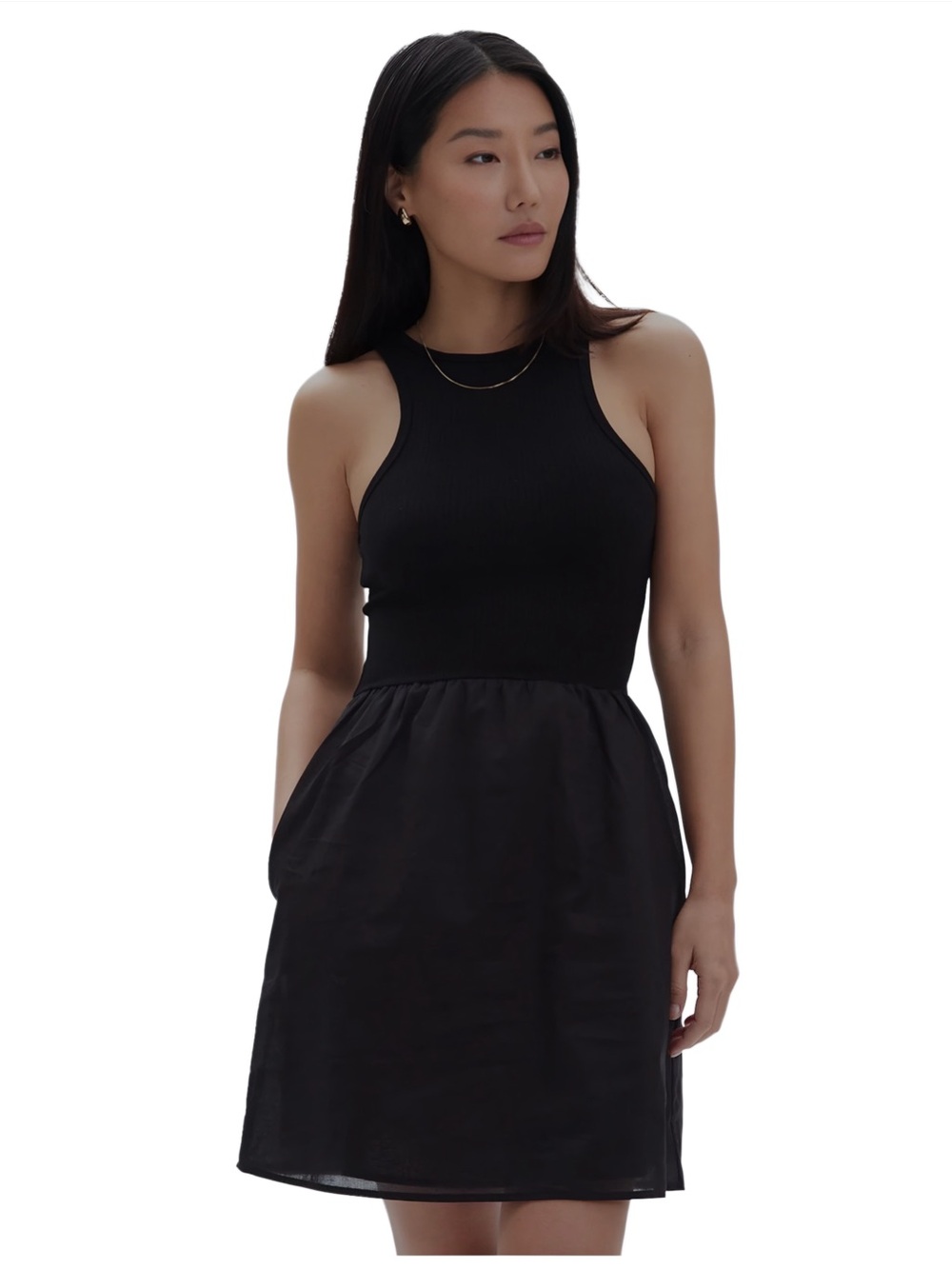 CHRLDR Maeve Black Racer Tank Mini Dress